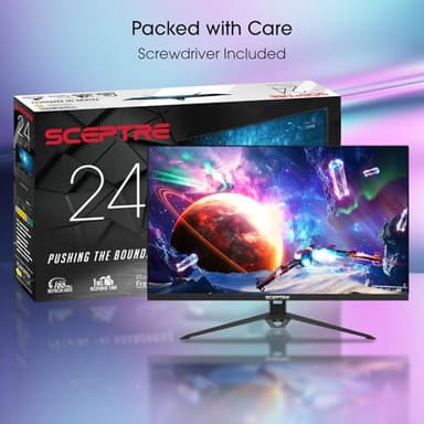 Sceptre IPS 24” Gaming Monitor 165Hz 144Hz Full HD (1920 x 1080) FreeSync Eye Care FPS RTS DisplayPort HDMI Build-in Speakers, Machine Black 2020 (E248B-FPT168),IPS 24" 165Hz - Image 5