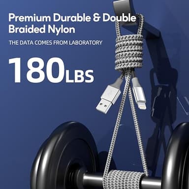 MenoSupp iPhone Charger 3Pack 10FT MFi Certified Nylon Braided Cord Fast Charging Lightning Cable Compatible with iPhone 14/13/12/11 Pro/11/XS MAX/XR and More - Image 6