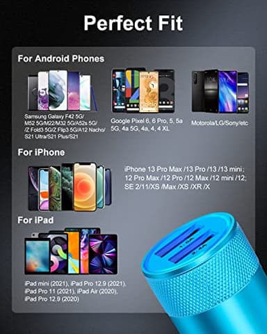 Cigarette Lighter Adapter, USB Car Charger, 3.4a Fast Charging Dual-Port Cargador de Carro for iPhone 17 16 15 14 13 12 SE 11Pro Max X XR XS Max Plus, Samsung Galaxy S25 S24 S23 S22 S21 S20 A17 A16 - Image 7