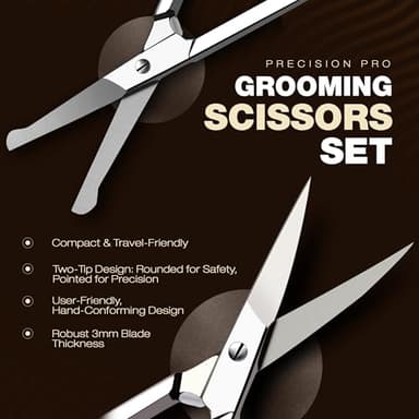Utopia Care Eyebrow Scissors, Professional Stainless Steel Small Shears for Men and Women, Nose Hair Scissors for Grooming Mustache, Beard, Eyelashes, Ear Hair Trimming, Silver - Image 3