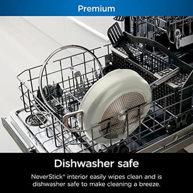 Ninja CW102WH Foodi NeverStick PossiblePan, Premium Set with 4-Quart Capacity Pan, Steamer/Strainer Basket, Glass Lid & Integrated Spatula, Nonstick, Durable & Oven Safe to 500°F, Vanilla Bean - Image 6
