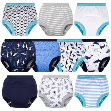 BIG ELEPHANT Toddler Potty Training Underwear - Baby Boys Cotton Toilet Training Pants 10 Pack, 5T - Image 1