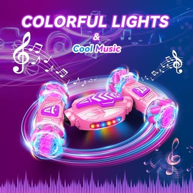 Nicella Gesture Sensing RC Stunt Car, Remote Control Car 360° Rotating 4WD 2.4Ghz RC Cars Transform Hand Controlled Toys with Light & Music, Best Gifts for Girls Age 6-7 8-12 - Image 4