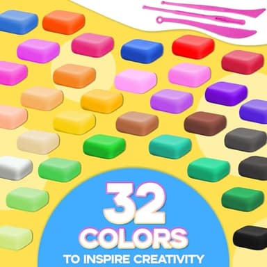 MuseLuxe Air Dry Clay - 32 Colors Modeling Clay Kit with 3 Sculpting Tools,Safe & Non-Toxic,DIY Magic Gifts Toys for Boys,Girls,Kids - Image 2