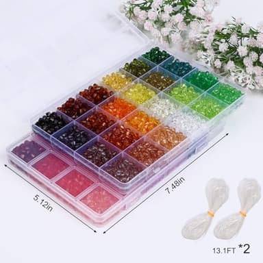 XSEINO 3760 Pieces 6mm Crystal Beads for Jewelry Making, 47 Colors Crystal Acrylic Beads for Bracelets Jewelry Making and DIY Crafts - Image 2