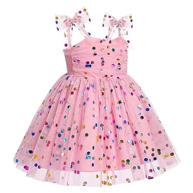 Toddler Tutu Dress: Girls Tulle Pageant Dresses, First Birthday Outfit Ruffle Shoulder Straps Sleeveless Pastel Cake Smash Clothes for Photo Shoot Dance Evening Ball Gown Blush Pink 2-3T - Image 2