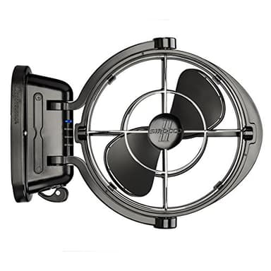SEEKR Sirocco II™ Fan from by Caframo. 12V/24V Auto-Sensing DC, Omnidirectional Low-Power Draw Fan for Boats and RVs. Hardwire Installation Required. Made in Canada. Black. - Image 2