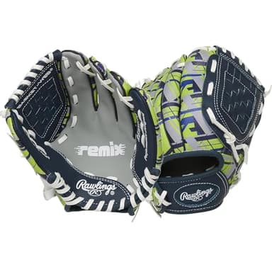 Rawlings | REMIX T-Ball & Youth Baseball Glove | Right Hand Throw | 9" | Green - Image 1