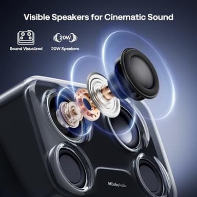 Aurzen BOOM mini Google TV Movie Projector with WiFi and Bluetooth, Voice Control, Family Mode, 20W Dolby Audio, Real-Time Focus, 4K Supported Smart Portable Home Theater Projector Outdoor, Black - Image 6