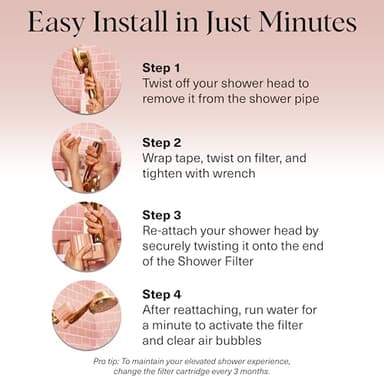 Kitsch Shower Head Filter for Hard Water – Shower Filter with KDF-55 & Calcium Sulfite, Helps Reduce Chlorine & Impurities, Water Softener - Bathroom Accessories for Healthier Hair & Skin - Black - Image 8