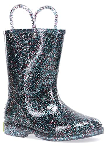 Western Chief Girls Glitter Rain Boot, Multi, 9 M US Toddler - Image 1