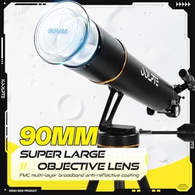Telescope, 90mm Aperture 700mm - Vertisteel AZ Mounting Base, High Power Telescopes for Astronomy Enthusiasts, Adults & Kids, with Carrying Bag, Wireless Remote Control, Phone Adapter (Black) - Image 4