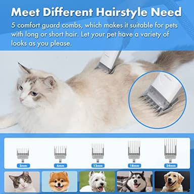 Neakasa P2 Pro Dog Grooming Kit, Pet Grooming Vacuum Suction 99% Hair, Professional Grooming Clippers with 5 Proven Grooming Tools, 2L Large-capacity Easy Empty Dustbin for Dogs Cats and Other Animals - Image 6