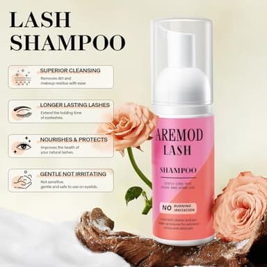 TOEDO Professional Lash Shampoo Kit for Eyelash Extensions - 60ML Foaming Cleanser with USB Mini Fan, Disposable Brushes & Nose Brush - Gentle Eyelash Bath Set for Salon & Home Use - Image 2