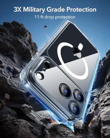 ESR for iPhone 17 Pro Max Case, Camera Control, Compatible with MagSafe, Shockproof Military-Grade Protection, Magnetic Phone Case for iPhone 17 Pro Max, Classic Hybrid Case, Clear - Image 4