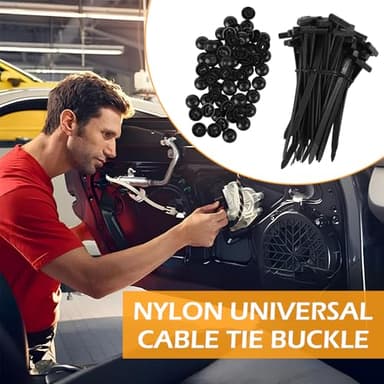Upgrade Nylon Universal Cable Tie Buckle with Clear Storage Box – Cable Tie Buckle Zip Tie Clips for Car Fender, Engine Cover, Mudguard Fastener, Automotive Replacement Screw Fixing, 100PCS - Image 6