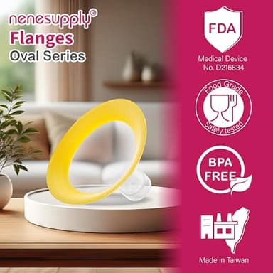 Nenesupply 19mm Oval Flanges Compatible with Medela Breast Pump Parts Replace 19mm Medela Flange Accessories. Work with Pump in Style Parts Symphony Parts Swing Maxi Harmony and Personalfit Flex - Image 2
