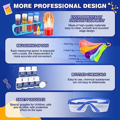 Science Kit for Kids,80 Science Lab Experiments,Scientist Costume Role Play STEM Educational Learning Scientific Tools,Birthday Gifts and Toys for 6 7 8 9 Years Old Boys Girls Kids - Image 4