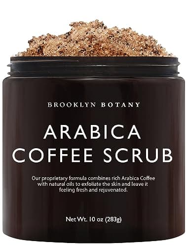 Brooklyn Botany Arabica Coffee Body Scrub - Moisturizing and Exfoliating for Body, Face, Hand, Foot - Fights Stretch Marks, Fine Lines, Wrinkles - Great Gifts for Women & Men - 10 oz - Image 1