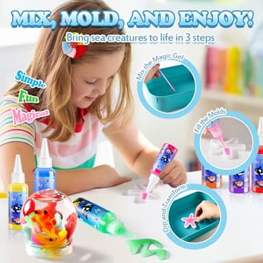 Aqua Fairy Water Gel Kit, Magic Water Elf Toy Kit, Toys Gifts for 3-12 Year Old Boys Girls Kids, Craft Kit with 24 Colors Magic Gel and 20 Shape Molds, Party Favors, Arts & Crafts DIY STEM Toy - Image 2