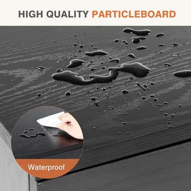 Sweetcrispy TV Stand for 55 60 inch TV, Modern Mid Century Entertainment Center with Storage, Media Console Table 2 Cabinet, Soft Hinge, Handle Door, Wooden Living Room, Office Furniture, Pure Black - Image 5