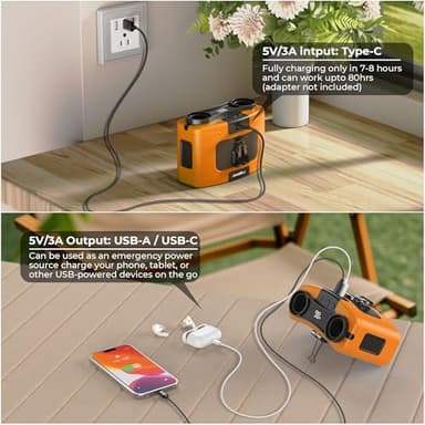 AddAcc Portable Waist Fan, 20000mAh Battery Operated, Clip On Belt & Rechargeable, 10 Speeds 16000RPM Strong Airflow, Max 40H Working Time, Personal Shirt Fan for Outdoor Jobsite Camping Travel - Image 4