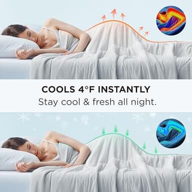 Bedsure Cooling Comforter Cal King - Cooling Blankets for Hot Sleepers, Lightweight Comforter for Summer with Dual-Sided Cool Tech, Soft Breathable Cold Blanket for Sleeping, Grey, 102x96 Inches - Image 3