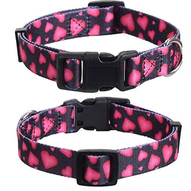 2 Pack Valentine's Day Dog Collar Adjustable Love Heart Large - Image 2