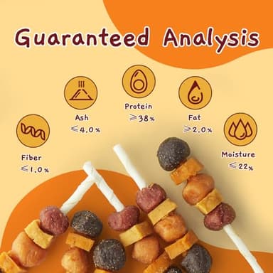 Jungle Calling Dog Treats, Multi-Flavor Kabob Dog Snacks, Edible Dog Kabobs, Made with Chicken, Duck, Beef, Sweet Potato and Pumpkin, Rawhide Sticks for Dogs - Image 7