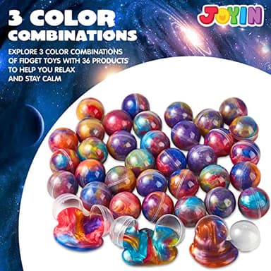 JOYIN Slime Party Favors, 36 Pack Galaxy Slime Ball - Stretchy, Non-Sticky, Mess-Free, Stress Relief, and Safe - Toys for Girls and Boys - Classroom Reward, Party Supplies - Image 4