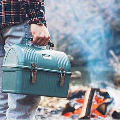 Stanley Classic Lunch Box 10 qt | Vintage Metal Lunchbox | Durable Meal Container with Handle and Latch | Stores Food, Drinks, Thermos, Water Bottle | Hammertone Green - Image 7