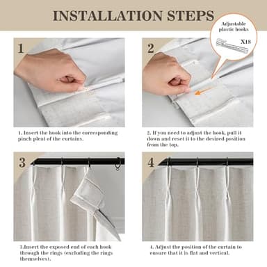 MYSKY HOME Linen Blackout Curtains 96 inches 2 Panels Set Pinch Pleated 100% Room Darkening for Living Room Bedroom Thermal Insulated Light Block Window Drapes Width 40", 2 PCs - Image 7