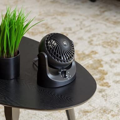 IRIS USA WOOZOO Desk Fan, Air Circulator, 3 Speeds, 32ft Max Air Distance, 112° Adjustable Tilt, 27.5db Quiet Motor, Small Fan for Bedroom, Office, Dorm, Black - Image 9