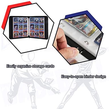 CECOKESO Trading Card Binder with Sleeves, Sports Card Binder Collectible Trading Card Albums with 50 Removable Sleeves (Blue, 9 Pocket) - Image 4