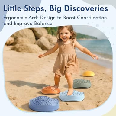 Lehoo Castle Stepping Stones for Kids, Non-Slip Toddler Stepping Stones, Indoor & Outdoor Sensory Toys for Toddlers 1-3, Balance Board Obstacle Course for Kids 3-5 - Image 3