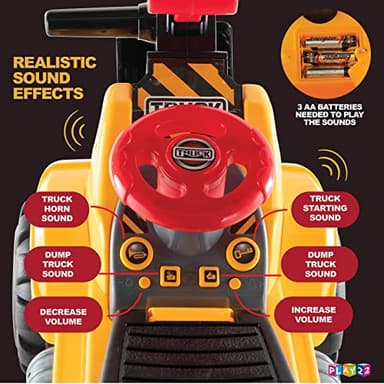 Play22 Toy Tractors for Kids Ride On Excavator - Music Sounds Digger Scooter Bulldozer Includes Helmet with Rocks - Pretend Play - Toddler Construction Truck - Image 5
