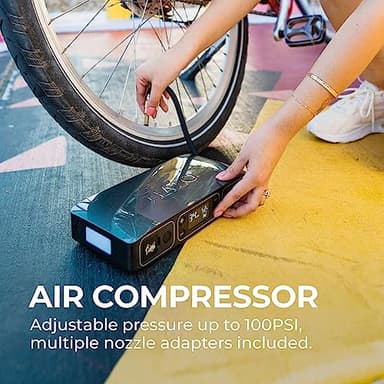 HALO Bolt Air 58830 Portable Car Battery Jump Starter | 100 PSI Air Compressor, 58.8Wh USB Power Bank, Emergency Floodlight & Charger, Jumps Cars SUVs & Trucks, Inflates Tires, TSA Approved — Blue - Image 5