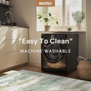 BEIMO Area Rugs 5x7 for Living Room Bedroom, Modern Abstract Machine Washable Large Light Green Rug Soft Rug, Low Pile Floor Carpet with Non Slip Backing for Dining Room - Image 7