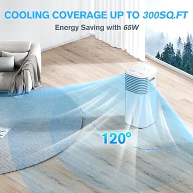 24" Windowless Portable Air Conditioner, 15H Timer & 120°Oscillation, 3-IN-1 Portable AC Unit with Remote, 2-Gal Tank, 3 Modes & 3 Speeds, Ultra-Quiet Ventless Swamp Cooler for Room Home Office, White - Image 8