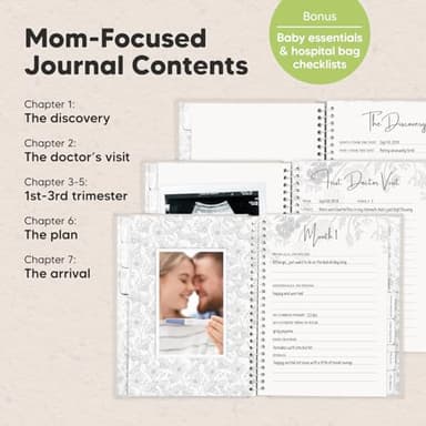 Pregnancy Journal, Pregnancy Announcements - 80 Pages Hard Cover Baby Books For Mom To Be Gift, Baby Memory Book Keepsake, Gender Reveal Gifts For New Moms, Shower & Registry (Clay) - Image 3