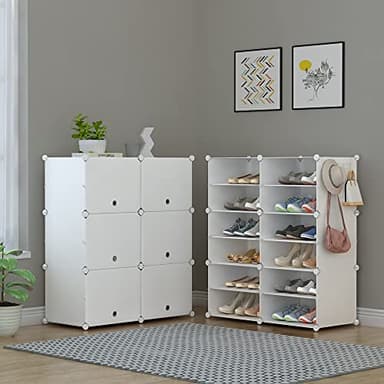 HOMIDEC Shoe Rack, 6 Tier Shoe Storage Cabinet 24 Pair Plastic Shoe Shelves Organizer for Closet Hallway Bedroom Entryway - Image 8
