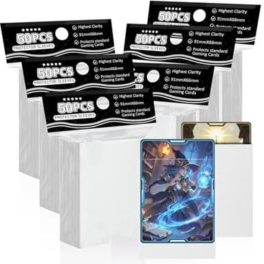White Matte Card Sleeves for MTG, 300 Pieces Perfect Fit Standard Card Sleeves for Trading Card Sports Cards Baseball Cards TCG Magic, Card Protector for Mini Photo, Sturdy and Nice Shuffling - Image 1