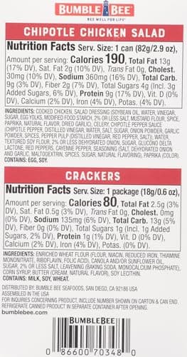 Bumble Bee Snack On The Run Chipotle Chicken Salad with Crackers Kit, 3.5 oz (Case of 12) - Ready to Eat, Spoon Included - Shelf Stable & Convenient Protein Snack - Image 2