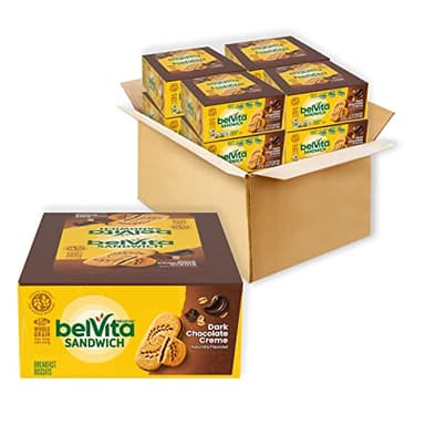 belVita Breakfast Bar Biscuit Sandwiches, Dark Chocolate Creme, 64 Total Packs, 8 Boxes (2 Biscuits Per Pack) - Image 1