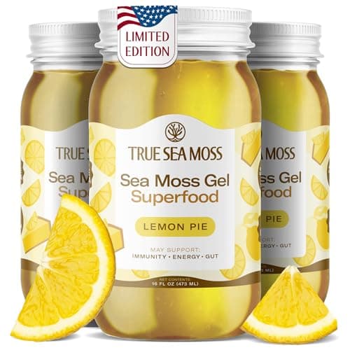 TrueSeaMoss Sea Moss Gel – Made in USA – Wildcrafted Seamoss, Fresh Fruits & Sea Vegetables – Lemon Pie, Pack of 1 (Labels may Vary) - Image 1