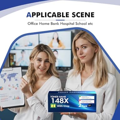 148X Black High Yield Toner Cartridge 148A Compatible Replacement for HP 148X Toner Cartridge for HP Laserjet Pro 4001n 4001dw 4001dn MFP 4101fdw 4101fdn Printer W1480X W1480A Ink with Chip 2Pack - Image 7