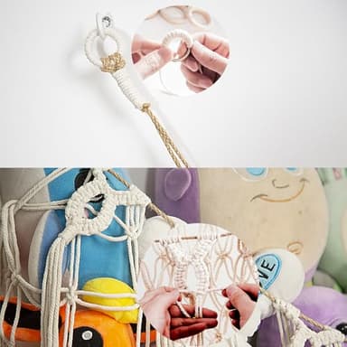 Amdermi Stuffed Animal Hammock Corner Wall Stuffed Animal Net or Hammock for Stuff Animal Storage Plush Toy Holder Boho Macrame Toy Display for Nursery Playroom Kid's Room - Image 6