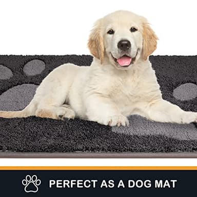 PURRUGS Dirt Trapping Door Mat 33.5" x 59", Non-Skid/Slip Machine Washable Microfiber Entryway Rug, Dog Doormat, Super Absorbent Welcome Mat for Muddy Wet Shoes and Paws, Charcoal - Image 4