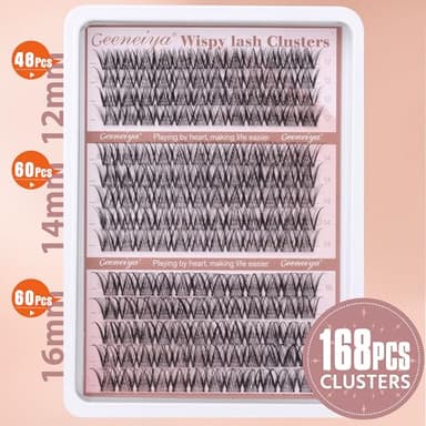 Medium Lash Clusters Short Wispy C Curl Eyelash Clusters 12-16MM Individual Eyelashes Natural Cluster Eyelash Extensions Natural Looking Cluster Lashes by Geeneiya (C Curl,12-14-16) - Image 5
