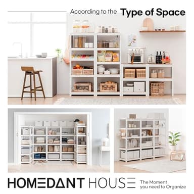 HOMEDANT House 5 Tier 24.1" W Laminated Metal Shelving Unit Adjustable Storage Utility Rack Heavy Duty Shelves Organization Multipurpose Shelf Kitchen Garage Pantry Closet 1 Pack - Image 9